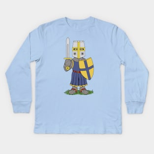 Cute Medieval Knight Kids Long Sleeve T-Shirt